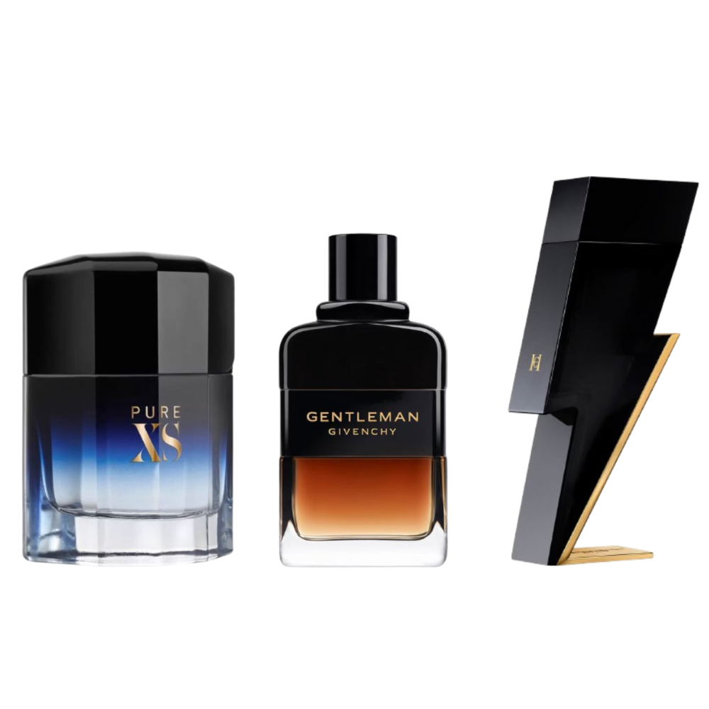 Coffret Esprit Audacieux – Pure XS de Paco Rabanne, Gentleman Réserve Privée de Givenchy et Bad