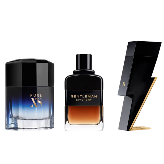 Coffret Esprit Audacieux – Pure XS de Paco Rabanne, Gentleman Réserve Privée de Givenchy et Bad