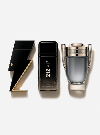 Coffret de 3 parfums Carolina Herrera Bad Boy, Carolina Herrera 212 VIP Black et Paco Rabanne Invictus 100 ml
