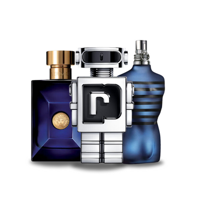 Coffret Énergie Virile – Dylan Blue de Versace, Phantom de Paco Rabanne et Ultra Male de Jean Paul Gaultier [100 ml]